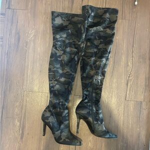 Aldo Camo Over-the-Knee Stiletto Boots
